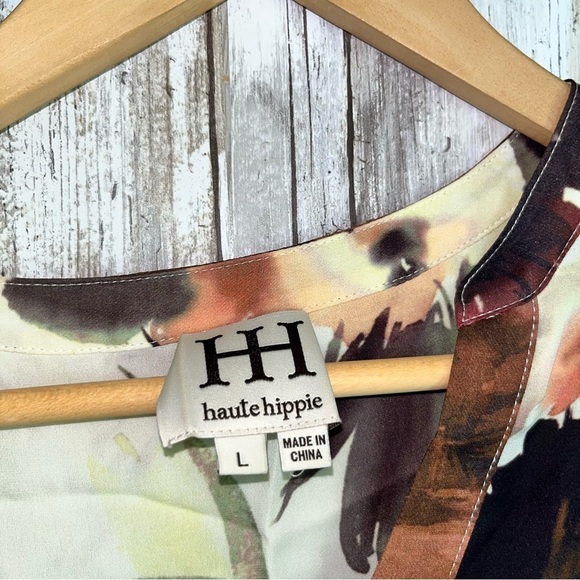 Haute Hippie Silk Floral High Low Button Up - Picture 6 of 6